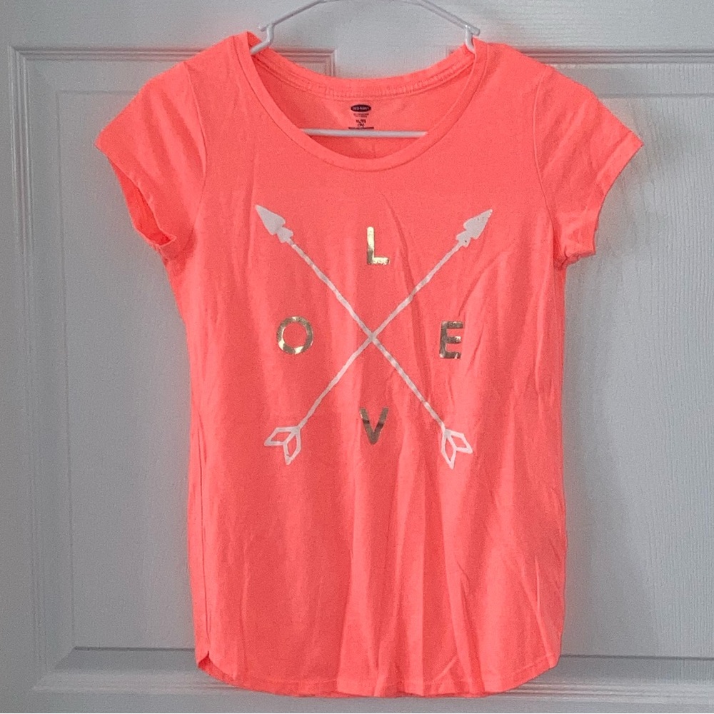 🏖️ 3/$18 Old Navy Love T-Shirt Girls xl